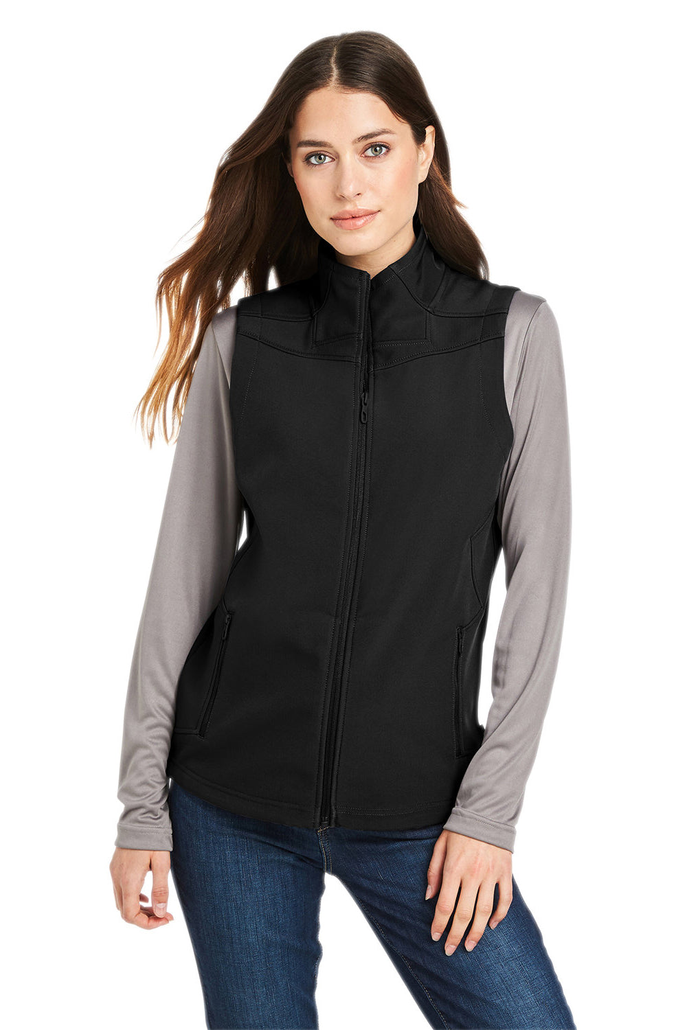 Spyder S17907 Womens Touring Full Zip Vest Black Model Front