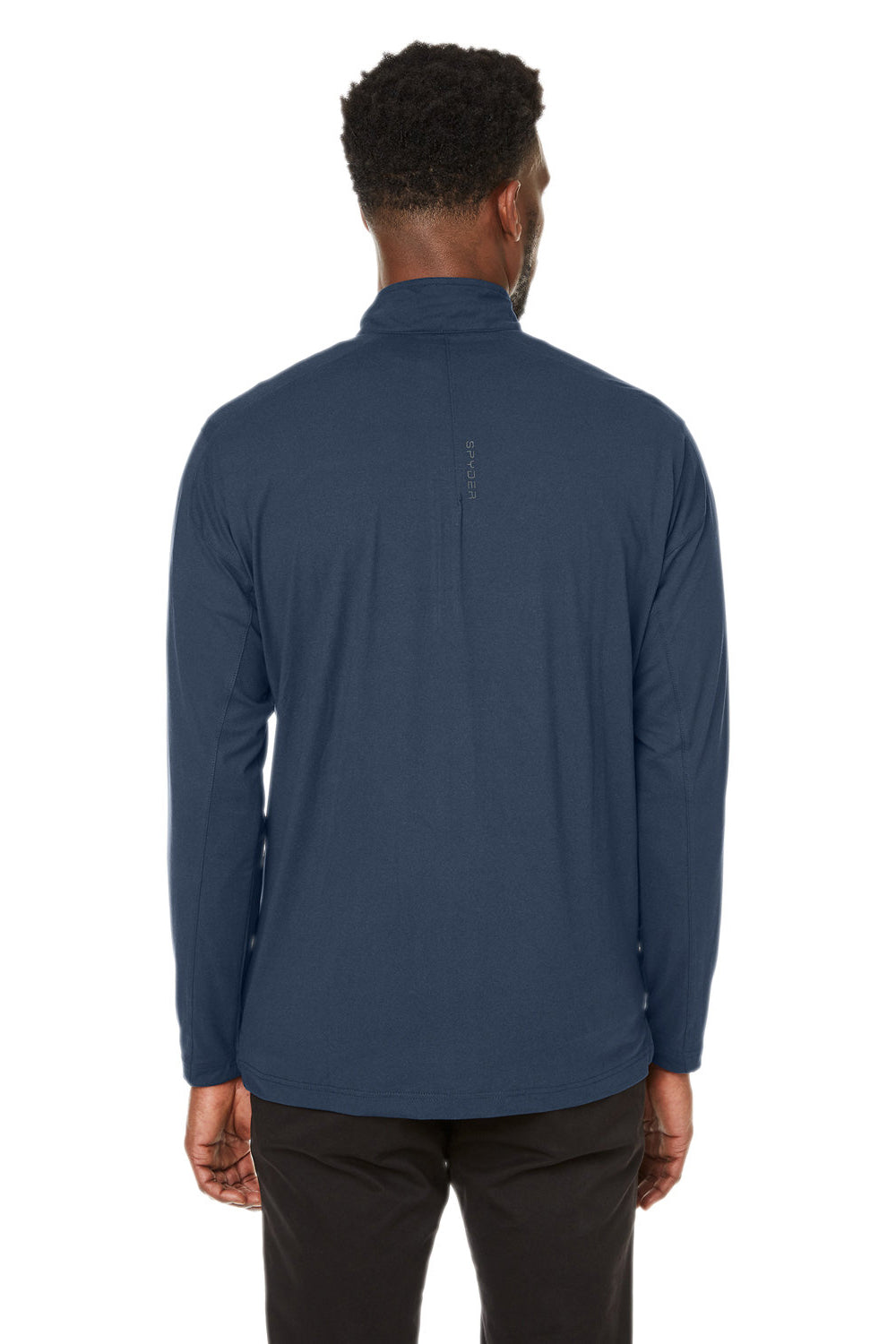 Spyder S17916 Mens Spyre UPF 40+ 1/4 Zip Sweatshirt Frontier Blue Frost Model Back