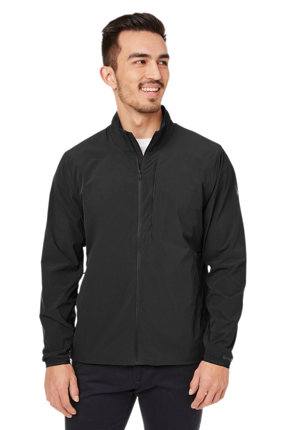 Spyder S17918 Mens Glydelite Full Zip Jacket Black Model Front