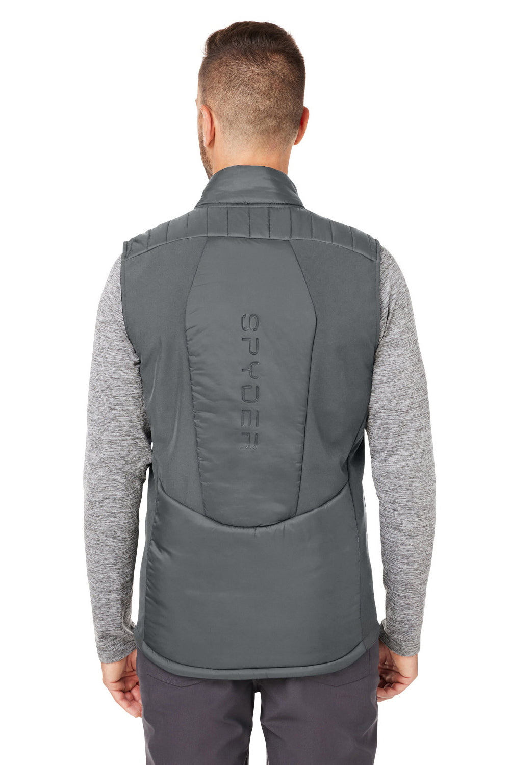 Spyder S17929 Mens Challenger Full Zip Vest Polar Grey Model Back