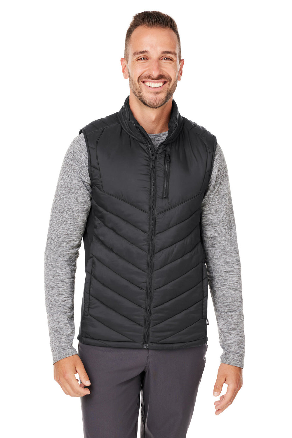 Spyder S17929 Mens Challenger Full Zip Vest Black Model Front