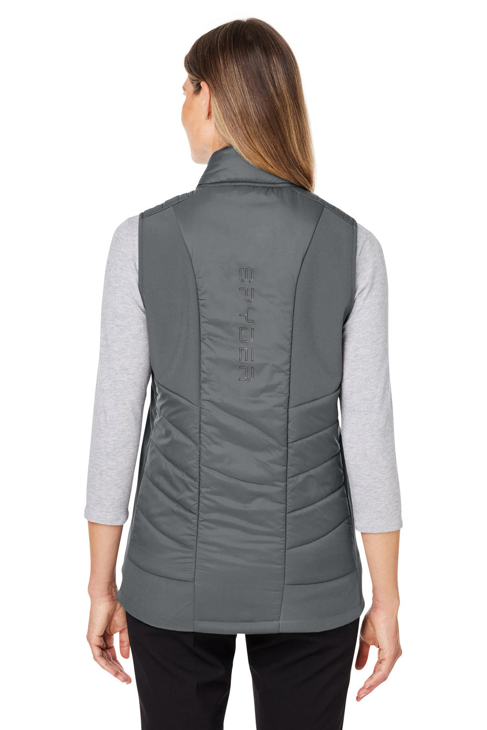 Spyder S17930 Womens Challenger Full Zip Vest Polar Grey Model Back
