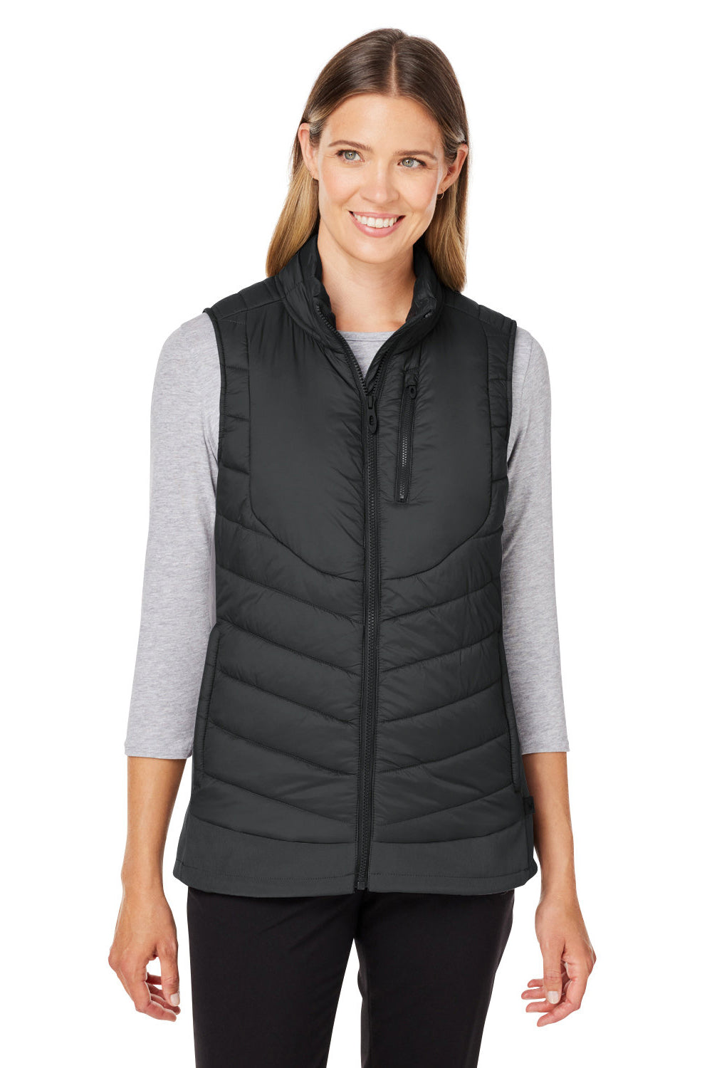 Spyder S17930 Womens Challenger Full Zip Vest Black Model Front