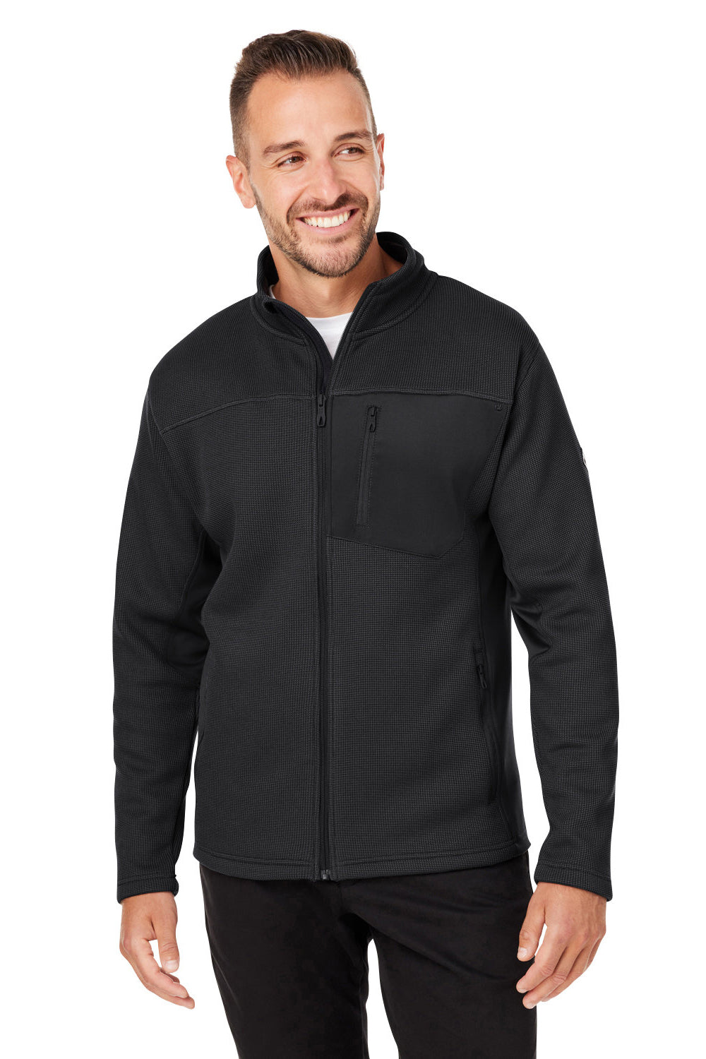 Spyder S17936 Mens Constant Canyon Full Zip Sweater Jacket Black Model Front
