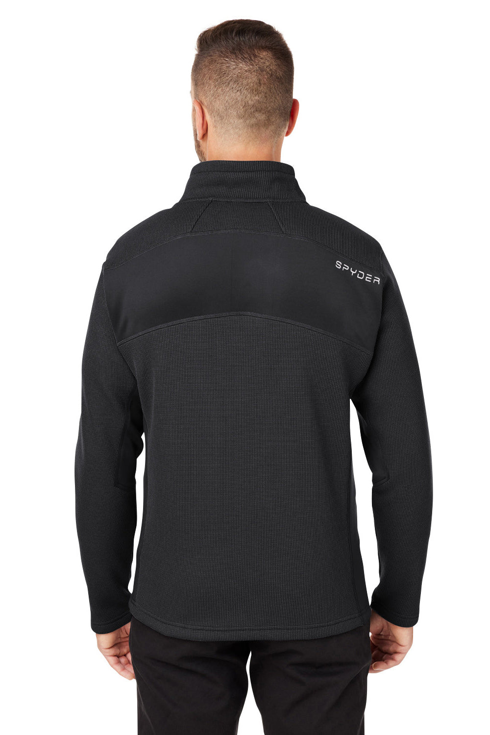 Spyder S17936 Mens Constant Canyon Full Zip Sweater Jacket Black Model Back