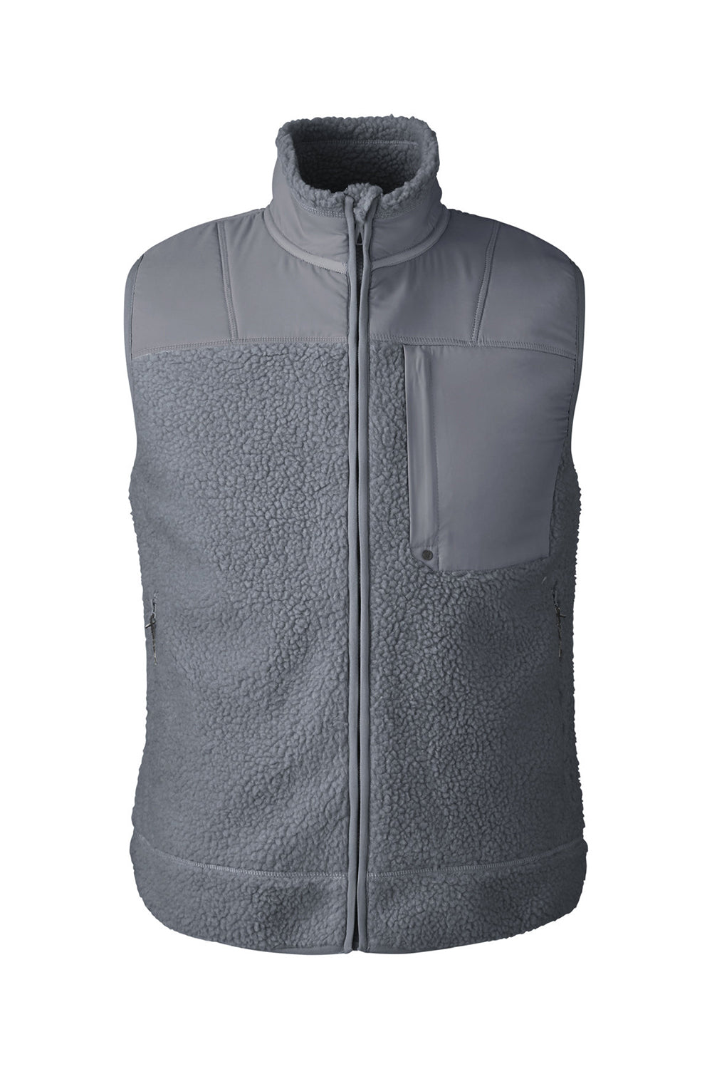 Spyder S17965 Mens Venture Sherpa Full Zip Vest Polar Grey Flat Front