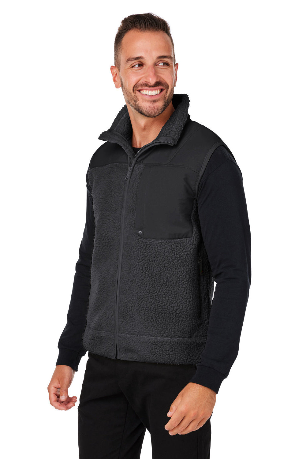 Spyder S17965 Mens Venture Sherpa Full Zip Vest Black Model 3q