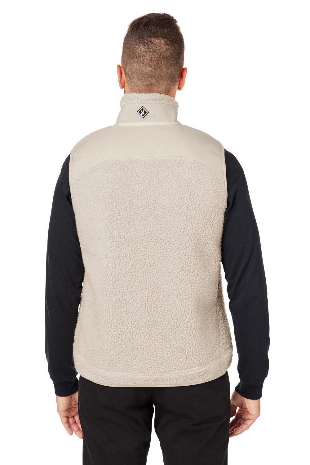 Spyder S17965 Mens Venture Sherpa Full Zip Vest Natural Model Back