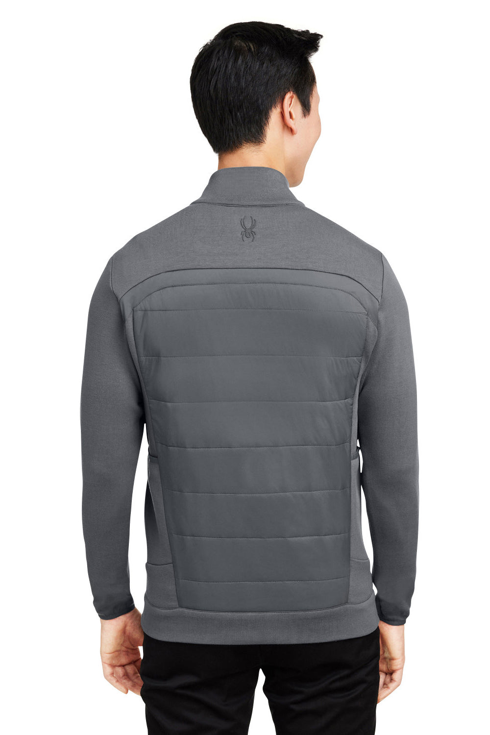 Spyder S17977 Mens Impact Full Zip Jacket Polar Grey Model Back