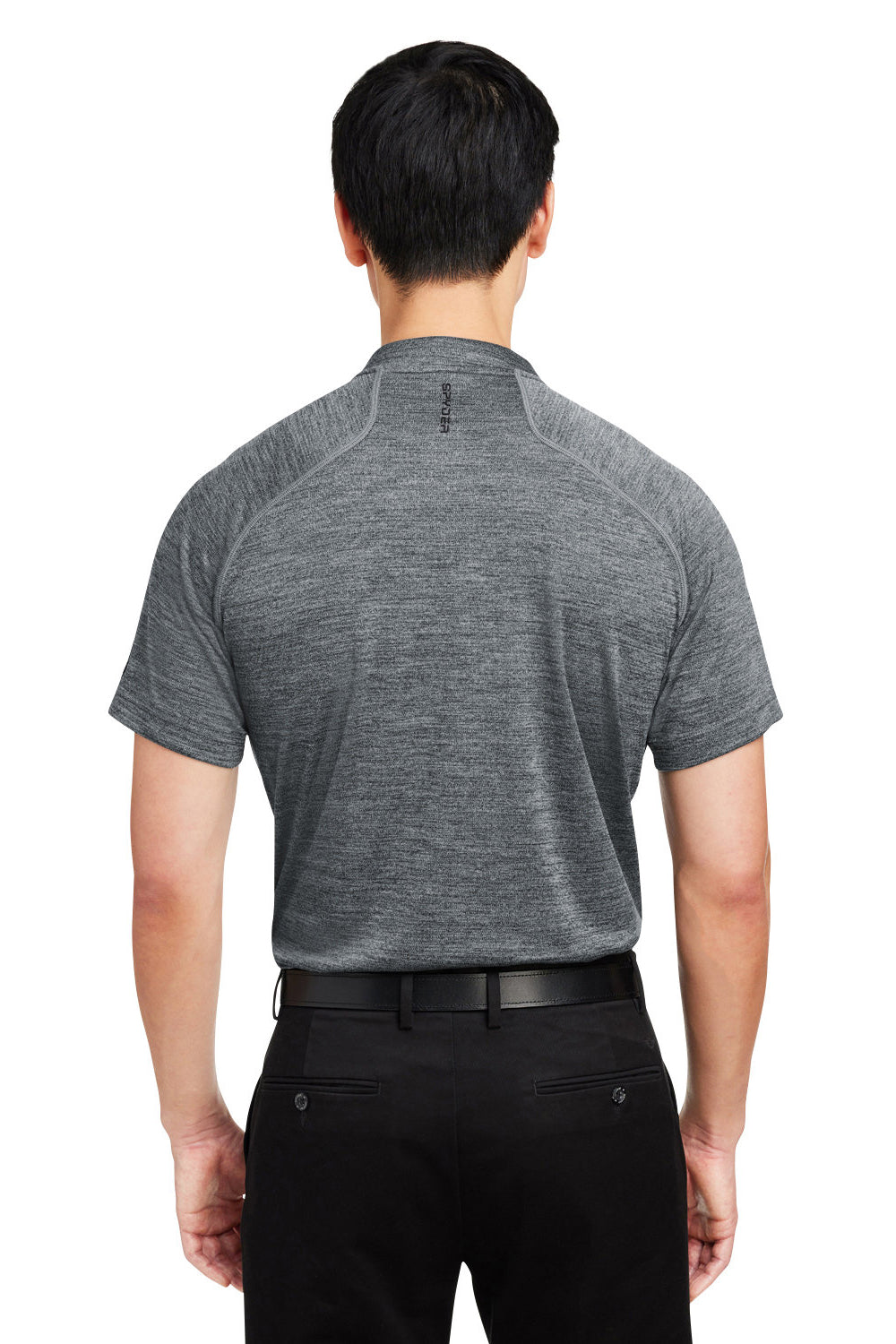 Spyder S17979 Mens Mission Blade Short Sleeve Polo Shirt Polar Grey Model Back