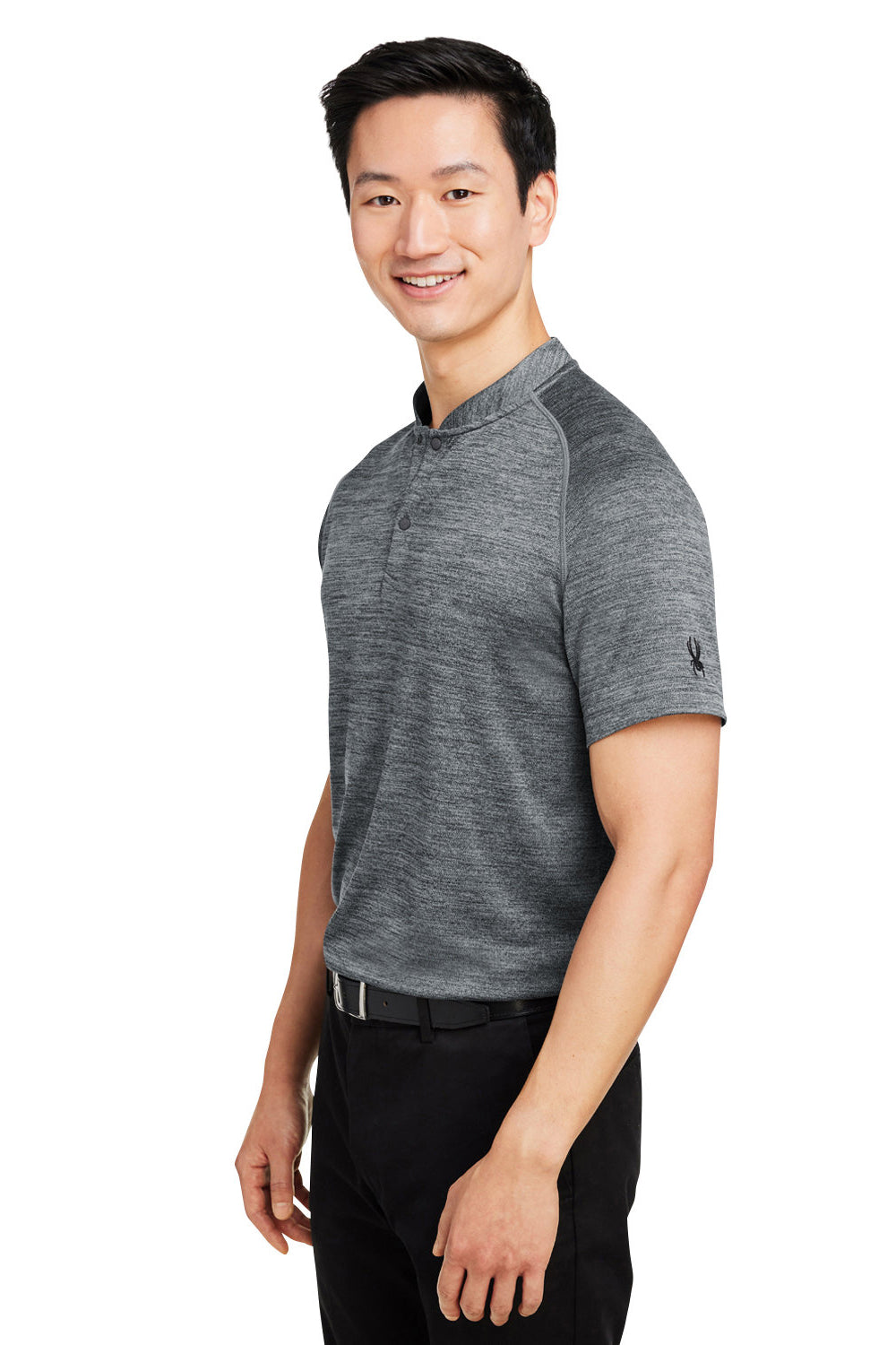 Spyder S17979 Mens Mission Blade Short Sleeve Polo Shirt Polar Grey Model 3q
