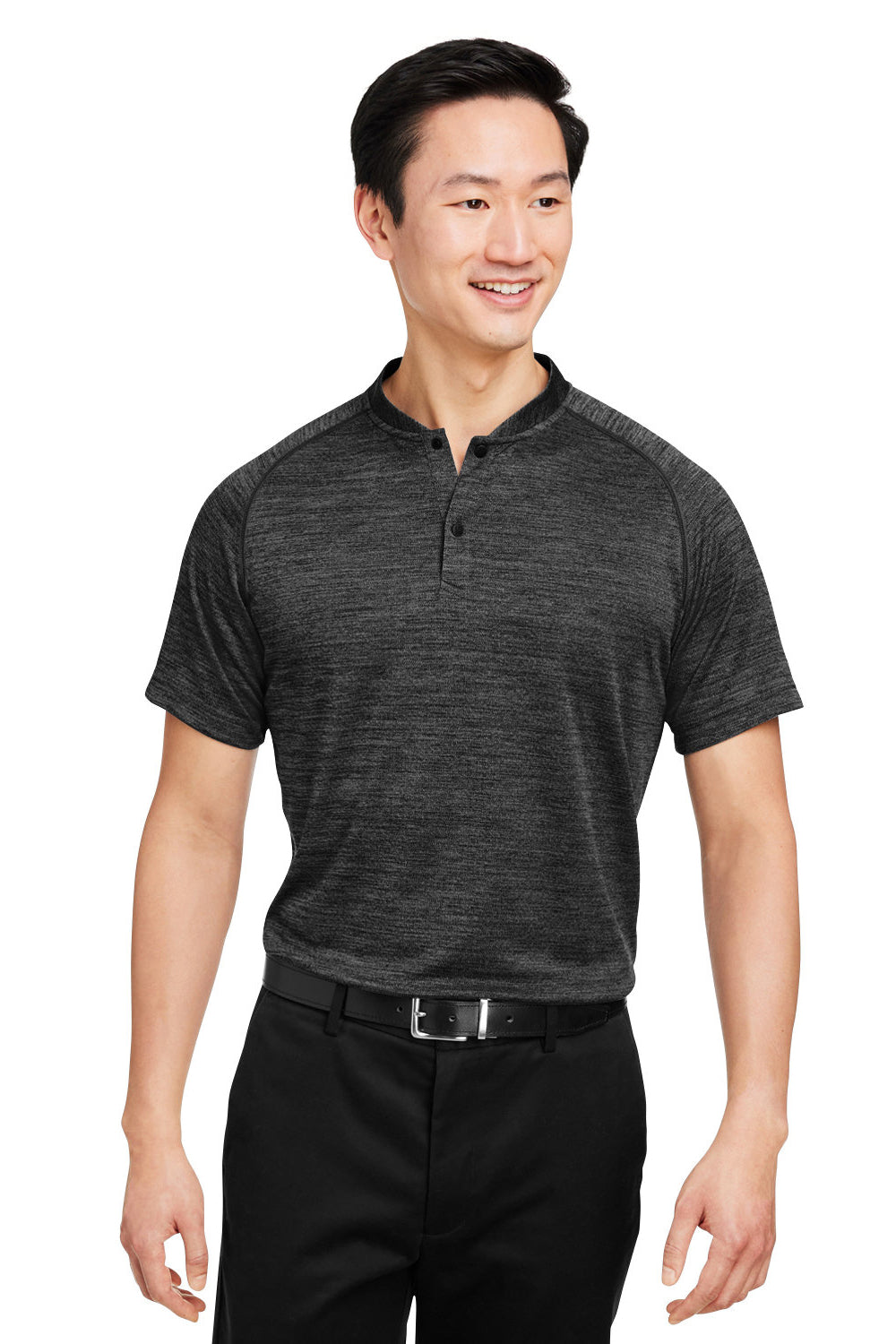 Spyder S17979 Mens Mission Blade Short Sleeve Polo Shirt Black Model Front