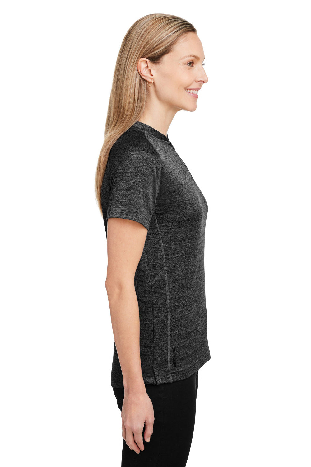 Spyder S17980 Womens Mission Blade Short Sleeve Polo Shirt Black Model Side