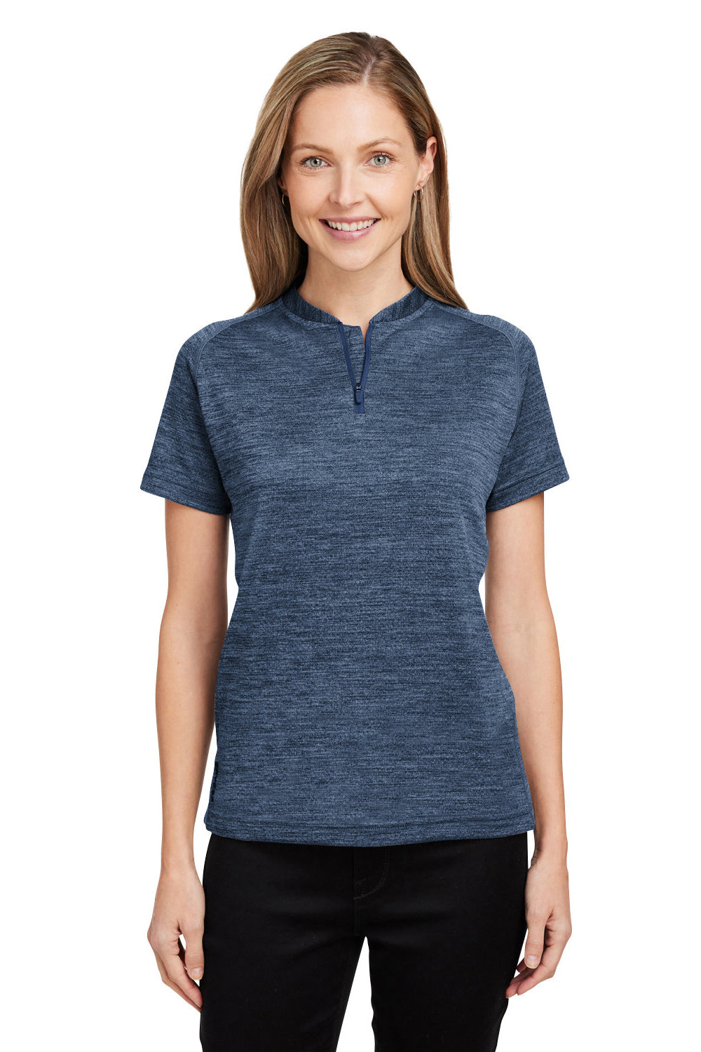 Spyder S17980 Womens Mission Blade Short Sleeve Polo Shirt Frontier Blue Model Front