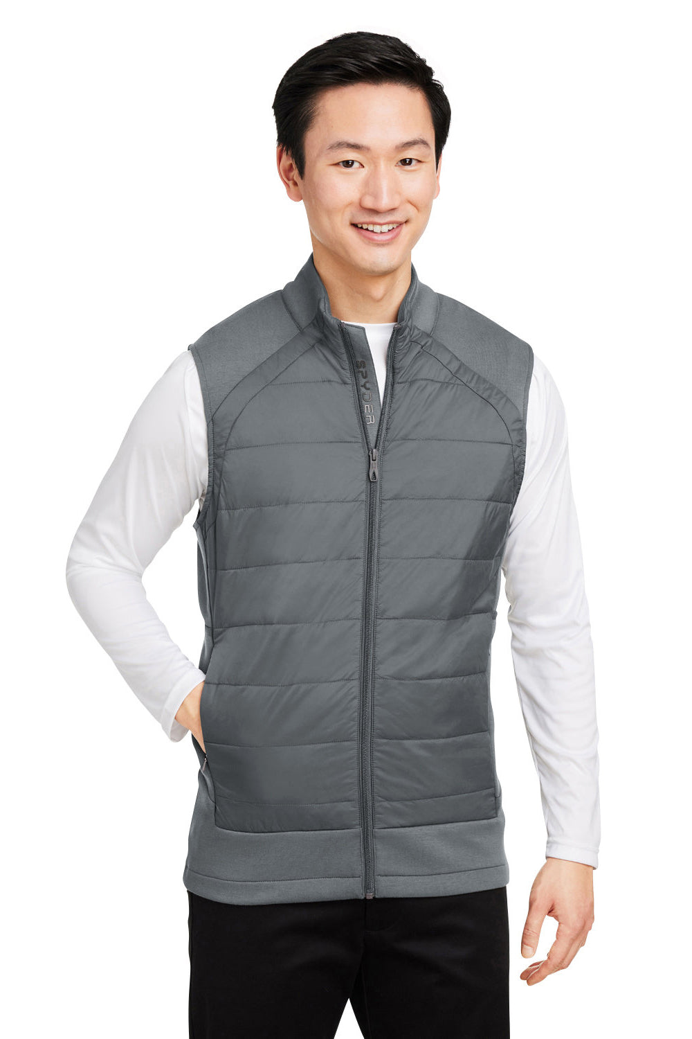 Spyder S17995 Mens Impact Full Zip Vest Polar Grey Model Front