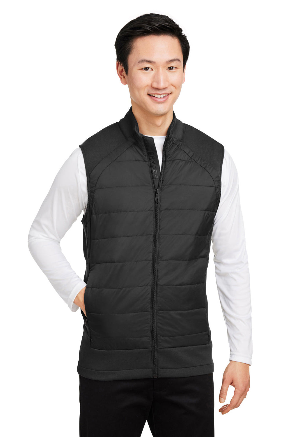 Spyder S17995 Mens Impact Full Zip Vest Black Model Front