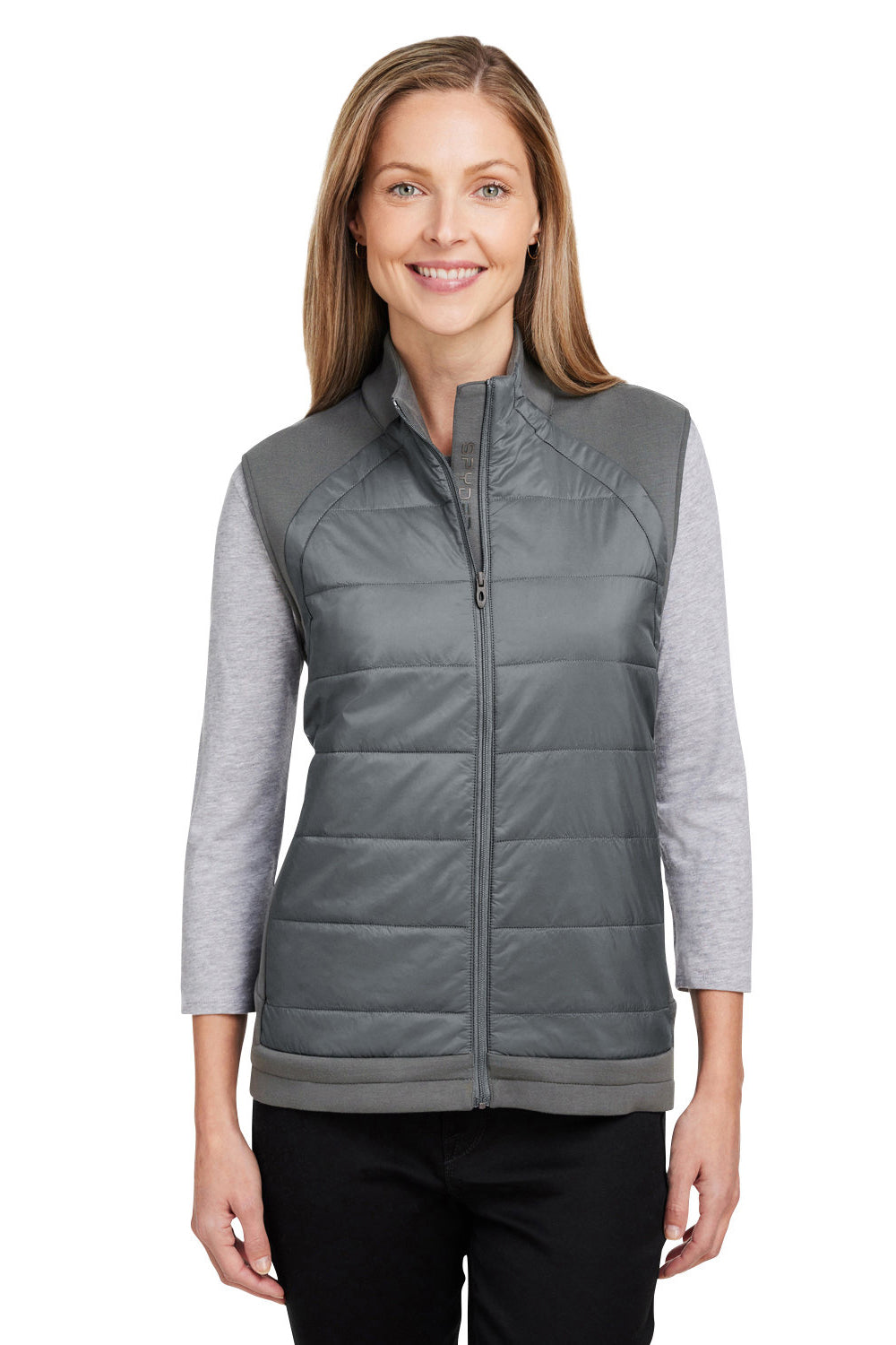 Spyder S17996 Womens Impact Full Zip Vest Polar Grey Model Front