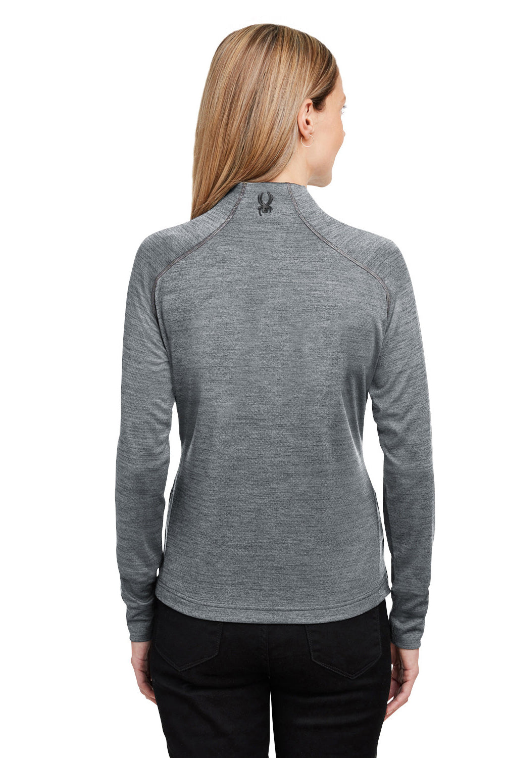 Spyder S17998 Womens Mission 1/4 Zip Sweatshirt w/ Pockets Polar Grey Model Back