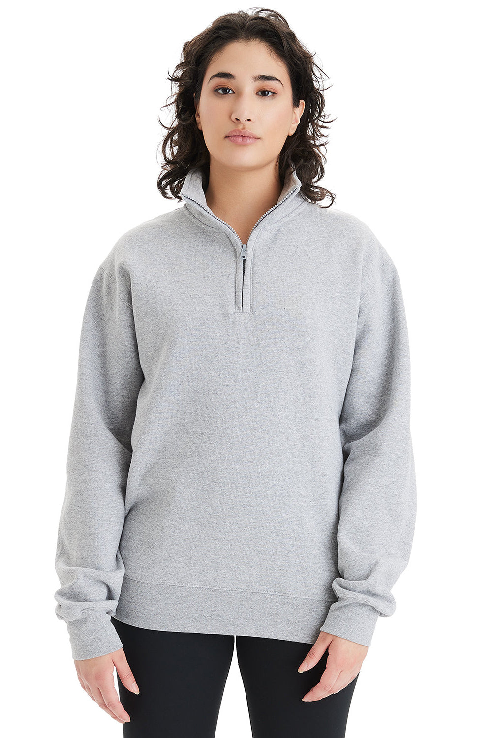 Champion S450 Mens Light Steel Grey Powerblend 1/4 Zip Sweatshirt