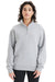 Champion S450 Mens Powerblend 1/4 Zip Sweatshirt Light Steel Grey Model Front