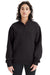 Champion S450 Mens Powerblend 1/4 Zip Sweatshirt Black Model Front