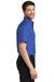 Port Authority S500T Mens Short Sleeve Button Down Shirt w/ Pocket Faded Blue Model Side