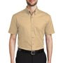 Port Authority Mens Short Sleeve Button Down Shirt w/ Pocket - Stone - Closeout