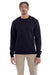 Champion S600 Mens Double Dry Eco Moisture Wicking Fleece Crewneck Sweatshirt Navy Blue Model Front