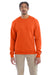 Champion S600 Mens Double Dry Eco Moisture Wicking Fleece Crewneck Sweatshirt Orange Model Front