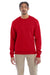 Champion S600 Mens Double Dry Eco Moisture Wicking Fleece Crewneck Sweatshirt Scarlet Red Model Front