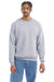 Champion S600 Mens Double Dry Eco Moisture Wicking Fleece Crewneck Sweatshirt Light Steel Grey Model Front