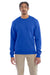 Champion S600 Mens Double Dry Eco Moisture Wicking Fleece Crewneck Sweatshirt Royal Blue Model Front