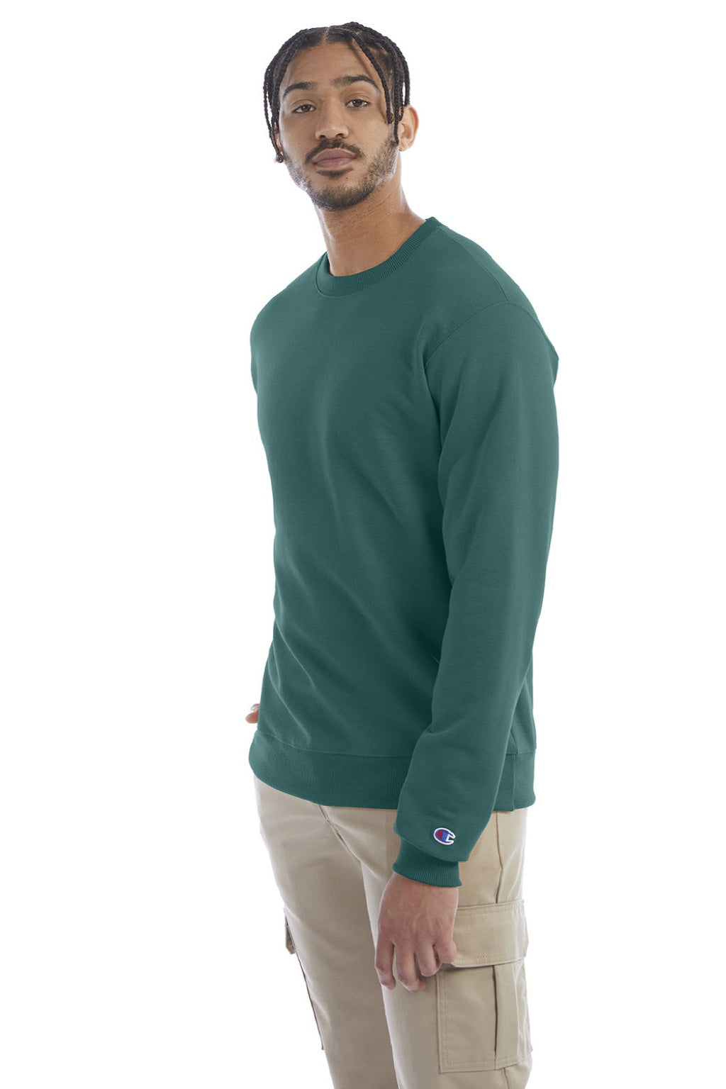 Champion S600 Mens Double Dry Eco Moisture Wicking Fleece Crewneck Sweatshirt Emerald Green Model 3q