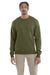 Champion S600 Mens Double Dry Eco Moisture Wicking Fleece Crewneck Sweatshirt Fresh Olive Green Model Front