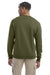 Champion S600 Mens Double Dry Eco Moisture Wicking Fleece Crewneck Sweatshirt Fresh Olive Green Model Back