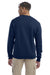 Champion S600 Mens Double Dry Eco Moisture Wicking Fleece Crewneck Sweatshirt Late Night Blue Model Back
