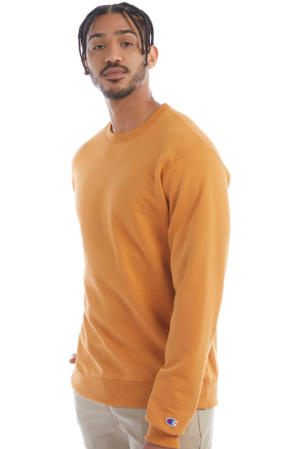 Champion S600 Mens Double Dry Eco Moisture Wicking Fleece Crewneck Sweatshirt Gold Glint Model 3q