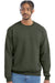 Champion S600 Mens Double Dry Eco Moisture Wicking Fleece Crewneck Sweatshirt Heather Dark Green Model Front