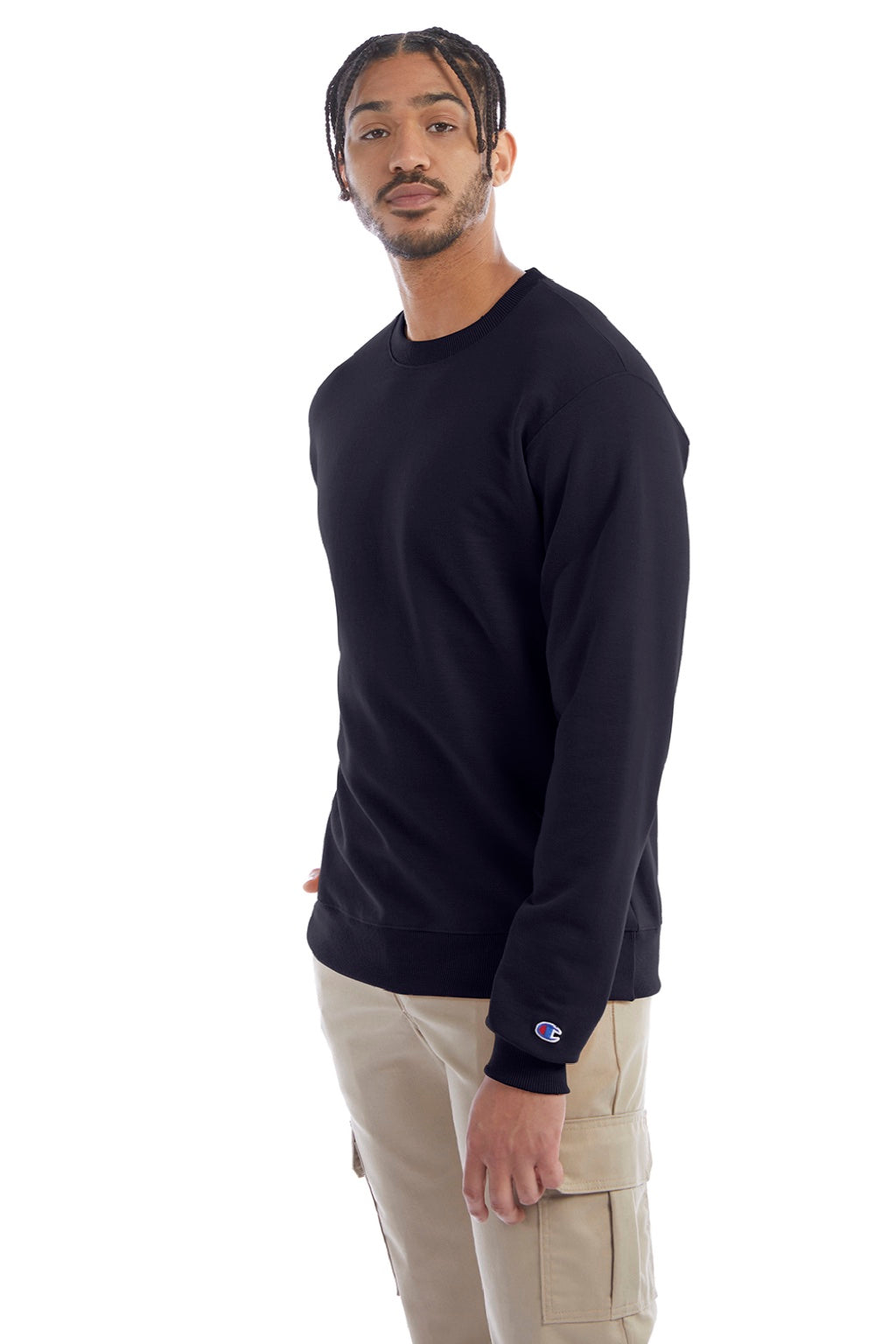 Champion S600 Mens Double Dry Eco Moisture Wicking Fleece Crewneck Sweatshirt Navy Blue Model 3q