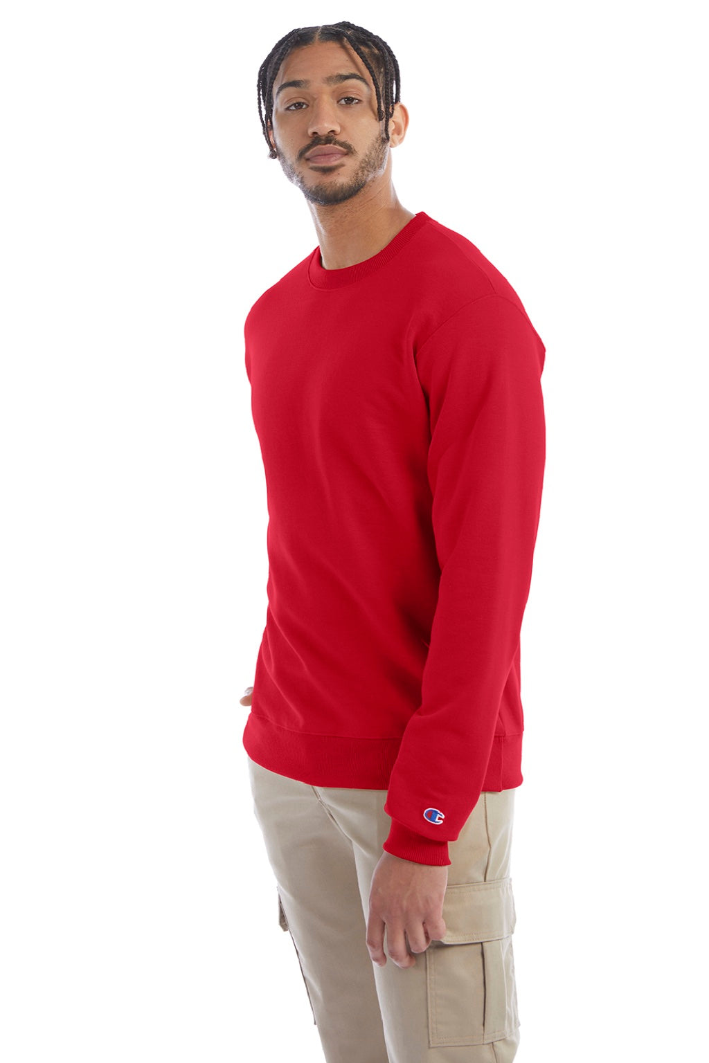 Champion S600 Mens Double Dry Eco Moisture Wicking Fleece Crewneck Sweatshirt Scarlet Red Model 3q
