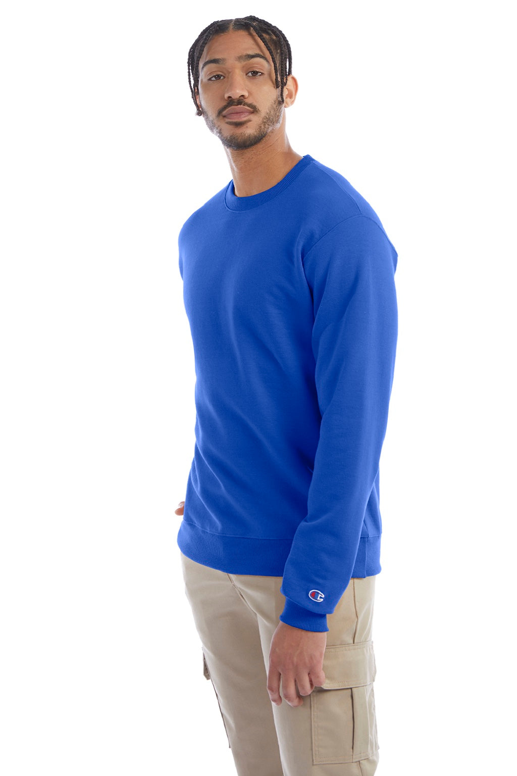 Champion S600 Mens Double Dry Eco Moisture Wicking Fleece Crewneck Sweatshirt Royal Blue Model 3q