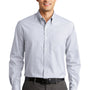 Port Authority Mens Easy Care Wrinkle Resistant Long Sleeve Button Down Shirt w/ Pocket - White