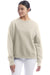 Champion S650 Womens PowerBlend Crewneck Sweatshirt Sand Model Front