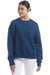 Champion S650 Womens PowerBlend Crewneck Sweatshirt Late Night Blue Model Front