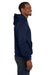Champion S700 Mens Double Dry Eco Moisture Wicking Fleece Hooded Sweatshirt Hoodie w/ Pouch Pocket Navy Blue Model Side