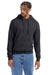 Champion S700 Mens Double Dry Eco Moisture Wicking Fleece Hooded Sweatshirt Hoodie w/ Pouch Pocket Heather Charcoal Grey Model Front