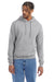Champion S700 Mens Double Dry Eco Moisture Wicking Fleece Hooded Sweatshirt Hoodie w/ Pouch Pocket Light Steel Grey Model Front