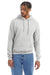 Champion S700 Mens Double Dry Eco Moisture Wicking Fleece Hooded Sweatshirt Hoodie w/ Pouch Pocket Silver Grey Model Front
