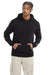 Champion S700 Mens Double Dry Eco Moisture Wicking Fleece Hooded Sweatshirt Hoodie w/ Pouch Pocket Black Model Front