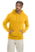 Champion S700 Mens Double Dry Eco Moisture Wicking Fleece Hooded Sweatshirt Hoodie w/ Pouch Pocket Gold Model Front